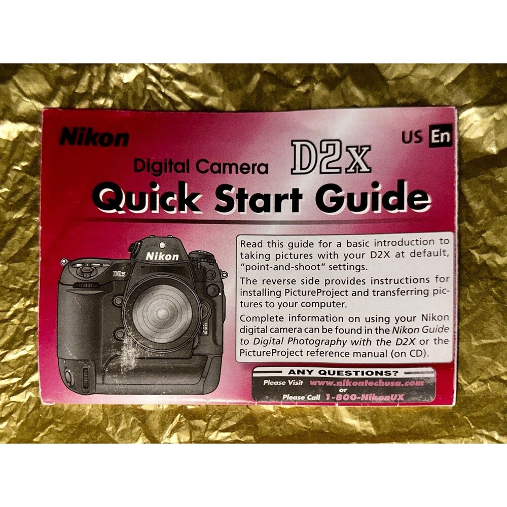 Nikon English Original D2X Quick Start Guide
